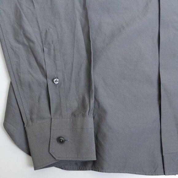 Ermenegildo Zegna Silk Cotton Hidden Placket Grey Shirt 41 / 16 - Picture 8 of 12